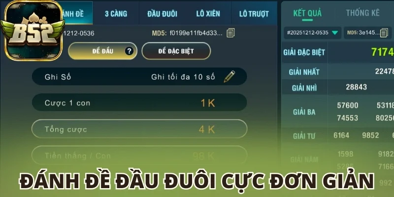 Đánh đề đầu đuôi cực đơn giản