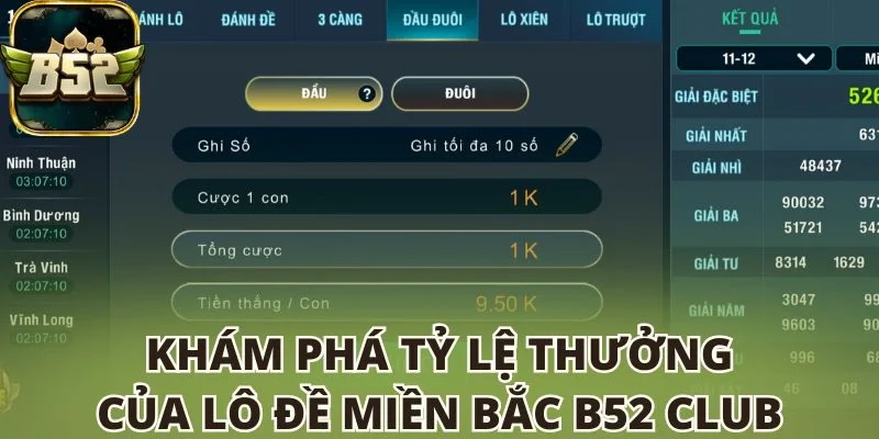 Khám phá tỷ lệ thưởng của lô đề miền Bắc B52 club