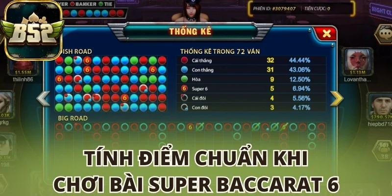 Tính điểm chuẩn khi chơi bài Super Baccarat 6